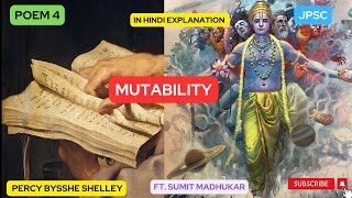 Mutability by Percy Bysshe Shelley  Summary and Line by Line Explanation in Hindi  JPSC  English [upl. by Ppilihp158]