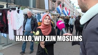 Moslims delen rozen uit [upl. by Aehtna]