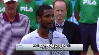 Ramkumar Ramanathan Reaches His First ATP Final at the 2018 Hall of Fame Open [upl. by Nrol]