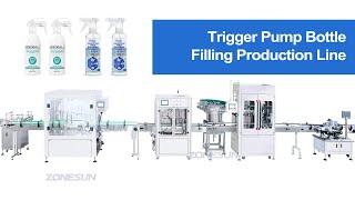 ZONESUN Full Automatic Trigger Spray Bottle Filling Line [upl. by Judon740]