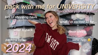 PACK FOR UNI WITH ME 📦 first year packing list inspo must haves [upl. by Akinaj807]