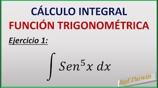 INTEGRAL FUNCIONES TRIGONOMÉTRICAS  EJERCICIO 1 TIPO 1 [upl. by Hildegard]