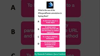 Spring Boot Quiz 21  What is the use of RequestParam annotation in springboot  quiz [upl. by Einned]