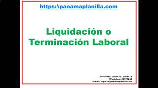 Liquidación o Terminación de Relación Laboral 30 [upl. by Kevin]