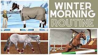 Winter Morning Barn Routine  Lessons Lunging Chores amp More II Star Stable Realistic Roleplay [upl. by Belanger455]