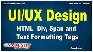 Session4  HTML Div Span and Text Formatting Tags  UIUX Design Tutorials [upl. by Cheyney]