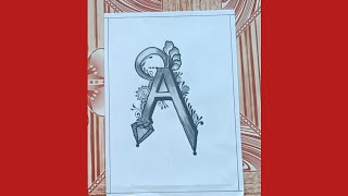 Tattoo design of A letterStep by step tattoo design [upl. by Ahsemad]