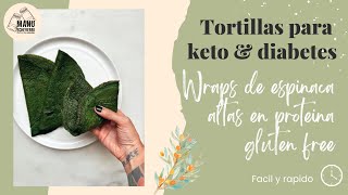 🌮Tortillas KETO con Espinacas ALTAS EN PROTEINA Solo 2 Ingredientes  Manu Echeverri [upl. by Enylcaj]