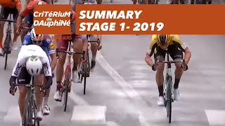 Summary  Stage 1  Critérium du Dauphiné 2019 [upl. by Laurent]