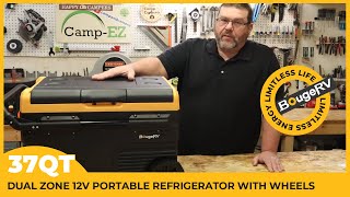 Dual Zone 37 Quart Portable Refrigerator Full Review  BougeRV [upl. by Ahtibbat]