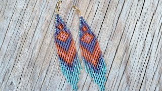 WOVEN Seed Bead Fringe Earring Tutorial [upl. by Leesen]