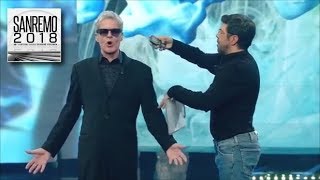 Sanremo 2018  Pierfrancesco Favino introduce il BaglionONE il presentatore del futuro [upl. by Dougy]