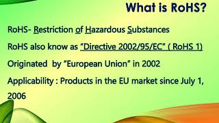 Restriction of hazardous substances  EU RoHS directives [upl. by Aniwde]