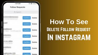 How To See Deleted Follow Request in Instagram [upl. by Enisaj]