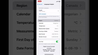 How to change iPhone region setting usefultips iphonesettings ios [upl. by Lledniw]