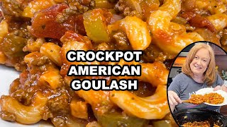 CROCKPOT AMERICAN GOULASH Slow Cooker Ground Beef Recipe [upl. by Laughton]