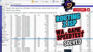 Routing WA GAME SPEEDTEST ke ISP 2 ROS7 [upl. by Algy]