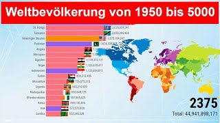 Weltbevölkerung von 1950 bis 5000 Die Bevölkerungsreichsten Länder [upl. by Delilah705]