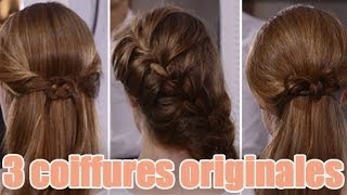 Trois idées de coiffures pour cheveux longs [upl. by Paquito]