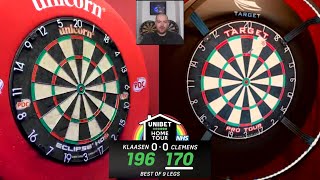 LIVE DARTS Clemens v Klaasen  Unibet Home Tour [upl. by Elletsyrk]