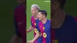 Goal machine 🤖 fcbarcelona laligahighlights lewandowski shorts [upl. by Anitsud202]