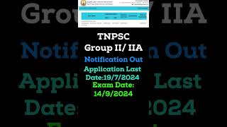 TNPSC Group 2 Notification Out 2024 Exam date application Last Date group2notification [upl. by Smukler]