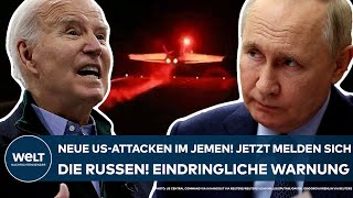 MILITÄRSCHLAG DER USA Weitere Attacke gegen Huthi im Jemen  Jetzt warnen die Russen eindringlich [upl. by Tanner]