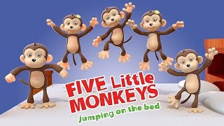 Five Little Monkeys Jumping on the bed rhyme  infant learning vodeos for babies [upl. by Dayle]