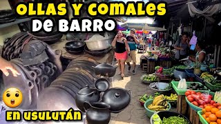 😲🚨comales y ollas de todo precio y tamaño en MERCADO DE USULUTÁNarte salvadoreño con barro [upl. by Acimehs]