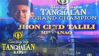 Tawag ng Tanghalan Kids John Clyd Talili wins Tawag ng Tanghalan Kids [upl. by Aimas]