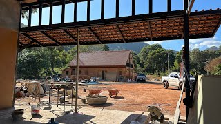 Building a garage at rammed Earth house Thailand [upl. by Pillihpnhoj]