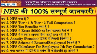 National Pension Scheme  NPS Scheme  NPS Tier 1 And Tier 2  NPS Tax Benefit  NPS Return  NPS [upl. by Airitak]