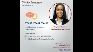 Tone Your Talks  Educational Session on Table Topics Meeting  86 [upl. by Chane]