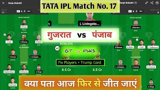 GT vs PbKS dream11 team  panjab kings vs Gujarat Titans match prediction  Today dream11 team [upl. by Ahselyt]