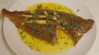 Grilled whole Plaice in butter parsley sauce [upl. by Blackman85]