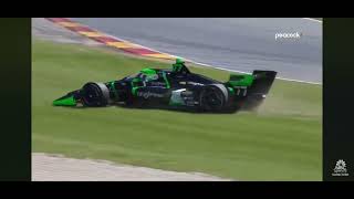 Romain Grosjean Crash2024 Indycar practice 1 at Road America [upl. by Ludewig]