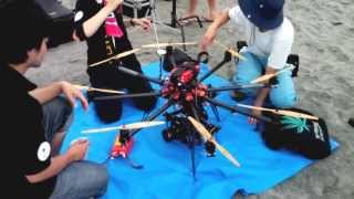 Cinestar 8 professional heavy lift Octocopter with Canon 7D on FPV system [upl. by Suissac]