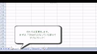 シートに名前をつける 「エクセル2007Excel2007動画解説」 [upl. by Stacee568]