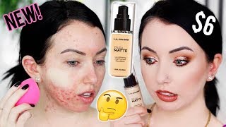 NEW LA COLORS TRULY MATTE FOUNDATION First Impression Review amp Demo AcneFair Skin [upl. by Ennaylloh518]