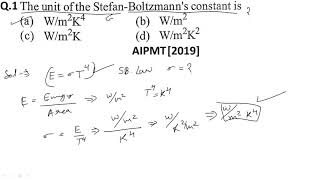 unit and dimensions  Stefan boltzmanns constant  unit of Stefan boltzmanns constant  AIPMT  Q1 [upl. by Allard]