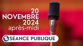 🔴 Suivez la séance publique du mercredi 20 novembre aprèsmidi [upl. by Dayle]