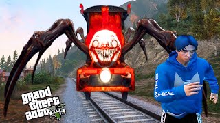 ချူချူချား ပင့်ကူရထားကြီးလိုက်လာပီ😱😱😱 Choo Choo Charles in GTA V GTA 5 Myanmar [upl. by Atenahs]