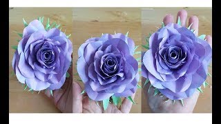 Papierblumen Basteln Rose aus Papier falten Blumen DIY Bastelideen zum nachmachen [upl. by Ebner]