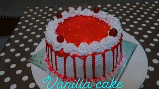 Eggless vanilla cake simple and easy design creamy creations [upl. by Irby]