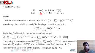 CO2 Session4 5  Proofs for Properties of FourierTransform [upl. by Yelsew]