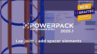 PowerPack for Advance Steel Lap joint – add spacer elements [upl. by Batchelor]