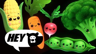 Hey Bear Sensory  Funky Veggies  Fun Dance Animation with Music Baby Sensory [upl. by Akeemahs]