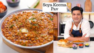 Street Style वेज सोया कीमा  मसालेदार Soya Keema Pav  Kunal Kapur Snacks Recipe  How to Cook Soya [upl. by Bej]