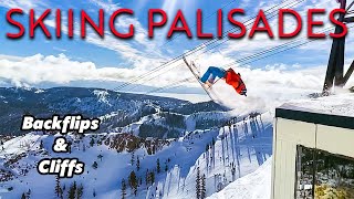 Palisades Tahoe Backflip Silverado cliffs Skiing the Fingers  Owen Leeper [upl. by Irrak202]