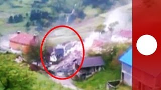 Video Landslide destroys house in Bosnia as heavy floods hit Balkans [upl. by Bedell]